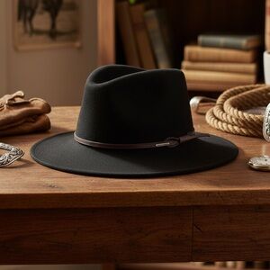 Stetson Crushable Black Wool Fedora Hat XXL Made in USA